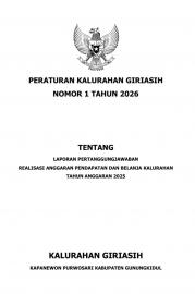 LAPORAN PERTANGGUNGJAWABAN REALISASI ANGGARAN PENDAPATAN DAN BELANJA KALURAHAN TAHUN ANGGARAN 2025